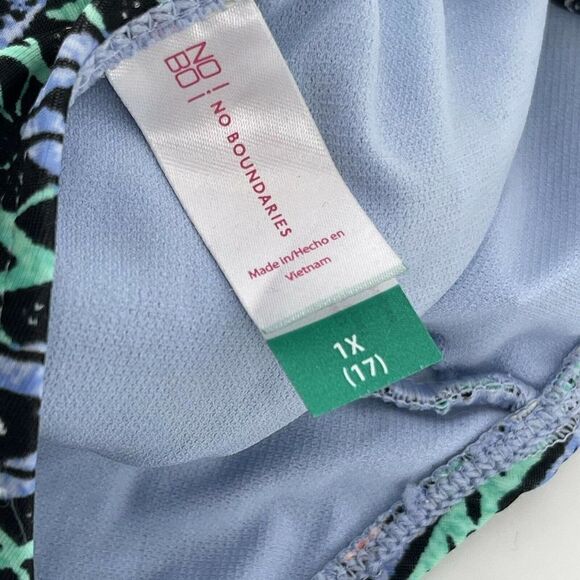 Southwestern One Piece Swimsuit Boho Ladder V Neck Hip Cut Outs Juniors 1X 17 - Picture 7 of 9